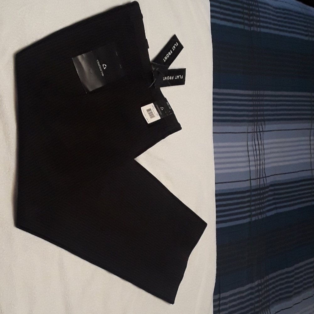New Claiborne pinstripe men's black slacks 32 x 30